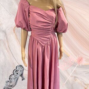 🎀 VINTAGE PINK RUCHING PUFF SLEEVE GOWN 🎀 Princesscore • Cottagecore Formal •